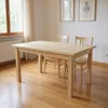 Hivvago 48" Natural Solid Wood Dining Table In Brown