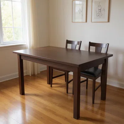 Hivvago 48" Raw Umber Solid Wood Dining Table In Brown