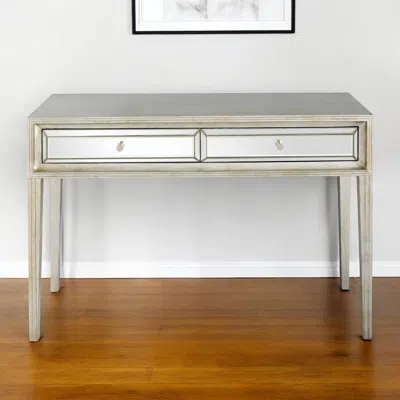 Hivvago 48" Silver Mirrored Glass Console Table In Neutral