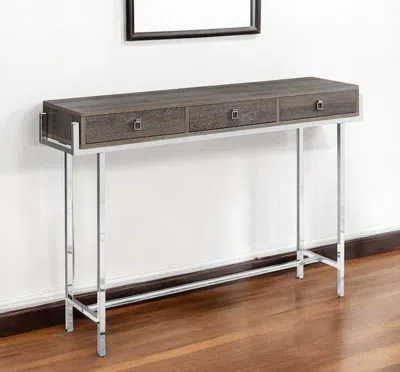 Hivvago 48" Taupe And Silver Console Table And Drawers In Multi