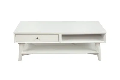 Hivvago 48" White Solid And Manufactured Wood Coffee Table With Drawer