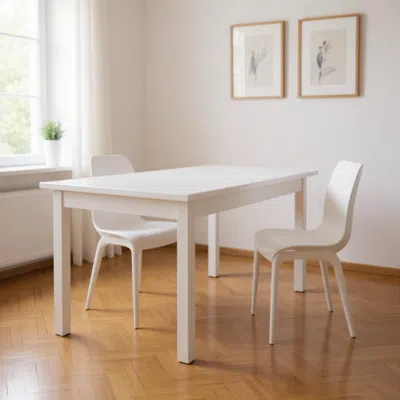 Hivvago 48" White Solid Wood Dining Table
