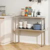 Hivvago 48 X 12 Inch Kitchen Stainless Steel Overshelf With Adjustable Lower Shelf