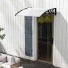 Hivvago 48 X 40 Inch Outdoor Front Door Window Awning Door Canopy Exterior-gray