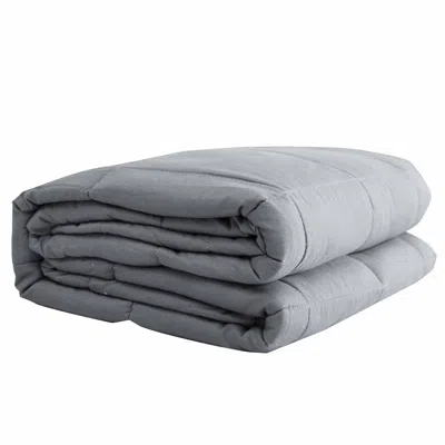 Hivvago 48" X 72" Light Gray Cotton Quilted Plush 15 Pound Weighted Blanket