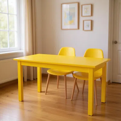 Hivvago 48" Yellow Solid Wood Dining Table
