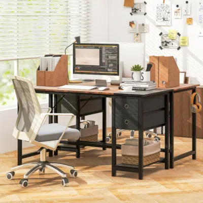 Hivvago 48/55-inch Home Office Desk With 2 Drawers Hanging Hook-55 Inch