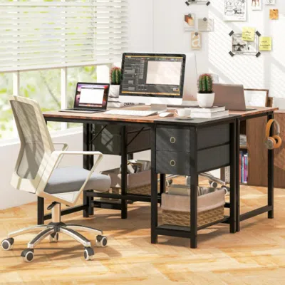Hivvago 48/55-inch Home Office Desk With 2 Drawers Hanging Hook-s