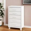 Hivvago 49" White Wood Five Drawer Dresser In White