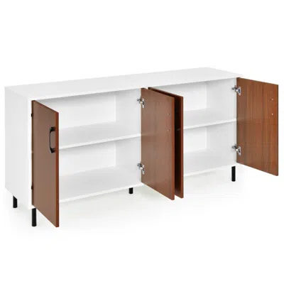 Hivvago 4-door Kitchen Buffet Sideboard For Dining Room And Kitchen In White