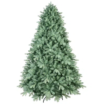 HIVVAGO 4FT BLUE-GREEN TINT CHRISTMAS TREE WITH 592 PE+PVC TIPS UNIQUE FULL-BODIED TREE WITH HINGED BRANCHES