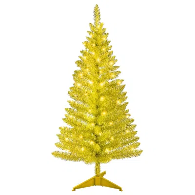 Hivvago 4ft Gold Christmas Tree With 50 Ul Lights In Yellow