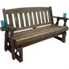 Hivvago 4ft Heavy Duty Porch Glider Bench With Cupholders In Dark Walnut In Brown