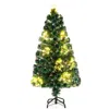 Hivvago 4ft Pre-lit Artificial Christmas Tree With Star Topper, Realistic Branch Tips, Warm White Lights, Ho In Green