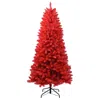 Hivvago 7ft Red Christmas Tree Pure Red Pvc Tree With 1066 Tips In Red