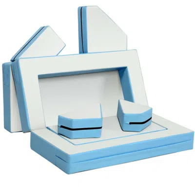 Hivvago 4-in-1 Crawl Climb Foam Shapes Toddler Kids Playset-blue