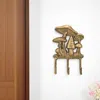 Hivvago 5" Antiqued Gold Cast Iron Mushroom Three Hook Wall Mount Coat Rack In Brown