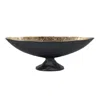 Hivvago 5" Black And Gold Oval Aluminum Table Vase In Black