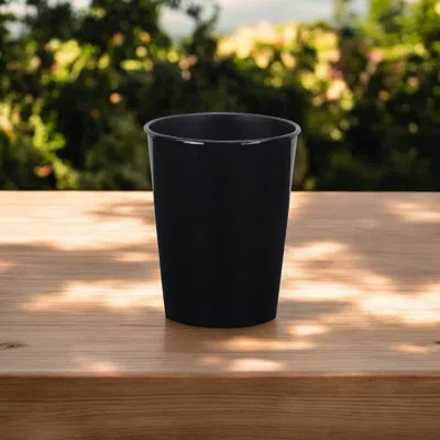 Hivvago 5" Black Recycled Plastic Indoor Outdoor Round Pot Planter