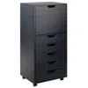 Hivvago 5-drawer Storage Mobile Cabinet Black