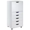 Hivvago 5 Drawer Storage Mobile Cabinet White