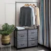 Hivvago 5 Fabric Drawers Dresser With Metal Frame And Wooden Top