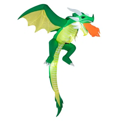 Hivvago 5 Feet Hanging Halloween Inflatable Dragon In Green