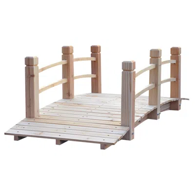 Hivvago 5 Ft Arc Garden Bridge With Railings For Outdoor Paths