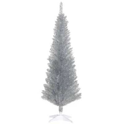 Hivvago 5 Ft Artificial Pencil Christmas Tree In Gray