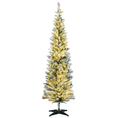 Hivvago 5 Ft Tall Pre-lit Slim Noble Fir Artificial Christmas Tree With 110 Warm White Led Lights And 294 Ti