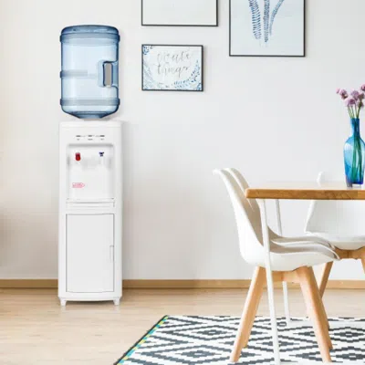 Hivvago 5 Gallons Hot And Cold Water Cooler Dispenser With Child Safety Lock In White