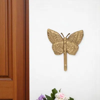 Hivvago 5" Gold Cast Iron Butterfly Wall Hook