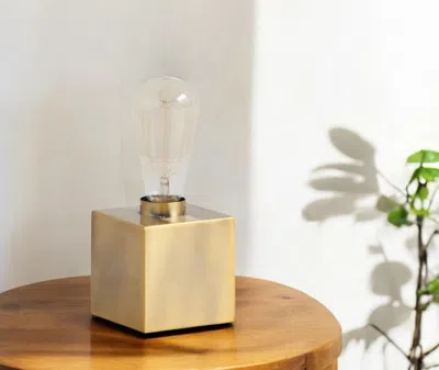 Hivvago 5" Gold Lamp Base Led With Clear Shade In Neutral