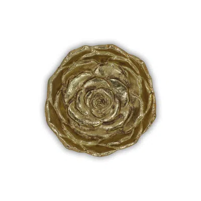 Hivvago 5" Gold Novelty Metal Handmade Tray In Brown