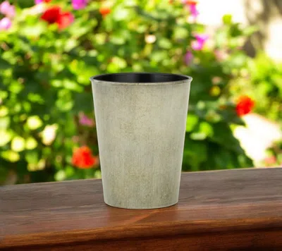 Hivvago 5" Gray Recycled Plastic Indoor Outdoor Round Pot Planter In Neutral
