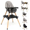 Hivvago 5-in-1 Baby Wooden Convertible High Chair In Black