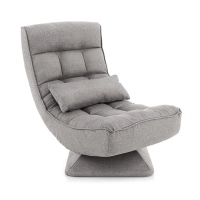 Hivvago 5-level Adjustable 360â° Swivel Floor Chair With Massage Pillow-gray