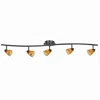Hivvago 5 Light Glass Shade 120v Metal Track Light Fixture, Black And Yellow In Multi