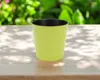 Hivvago 5" Lime Green Recycled Plastic Indoor Outdoor Round Pot Planter In Green