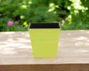 Hivvago 5" Lime Green Recycled Plastic Indoor Outdoor Square Pot Planter In Green