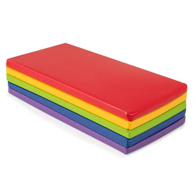 Hivvago 5 Pack 2 Inch Toddler Thick Rainbow Rest Nap Mats In Multi