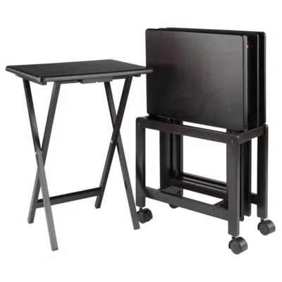 Hivvago 5-pc Snack Table Set Coffee In Brown