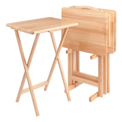 Hivvago 5-pc Snack Table Set Natural In Black