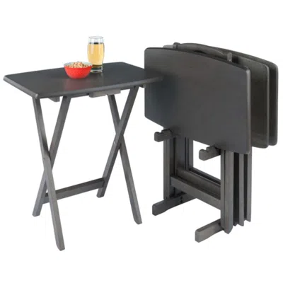 Hivvago 5-pc Snack Table Set Oyster Gray