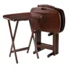 Hivvago 5-pc Snack Table Set Walnut