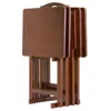 Hivvago 5-pc Snack Table Set Walnut