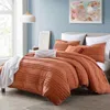 Hivvago 5-piece 100-percent Cotton Clip Dot Comforter Set In Brick Orange In Red