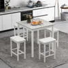 Hivvago 5-piece Bar Table Set Counter-height Dining Table And 4 Bar Stools-white