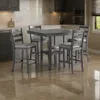 Hivvago 5 Piece Counter Height Dining Set, Table And 4 Chairs, Padded Seats, Gray In Gray