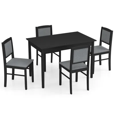 Hivvago 5-piece Dining Set For 4 With Rubber Wood Legs For Small Dining Room
